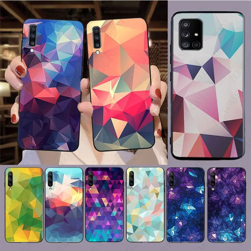 Зеркальный чехол для телефона Blue Purple Diamond с разбитыми фрагментами для Samsung Galaxy A12 A13 A32 A52S A21S A50 A51 A20E A71 A20S A70.