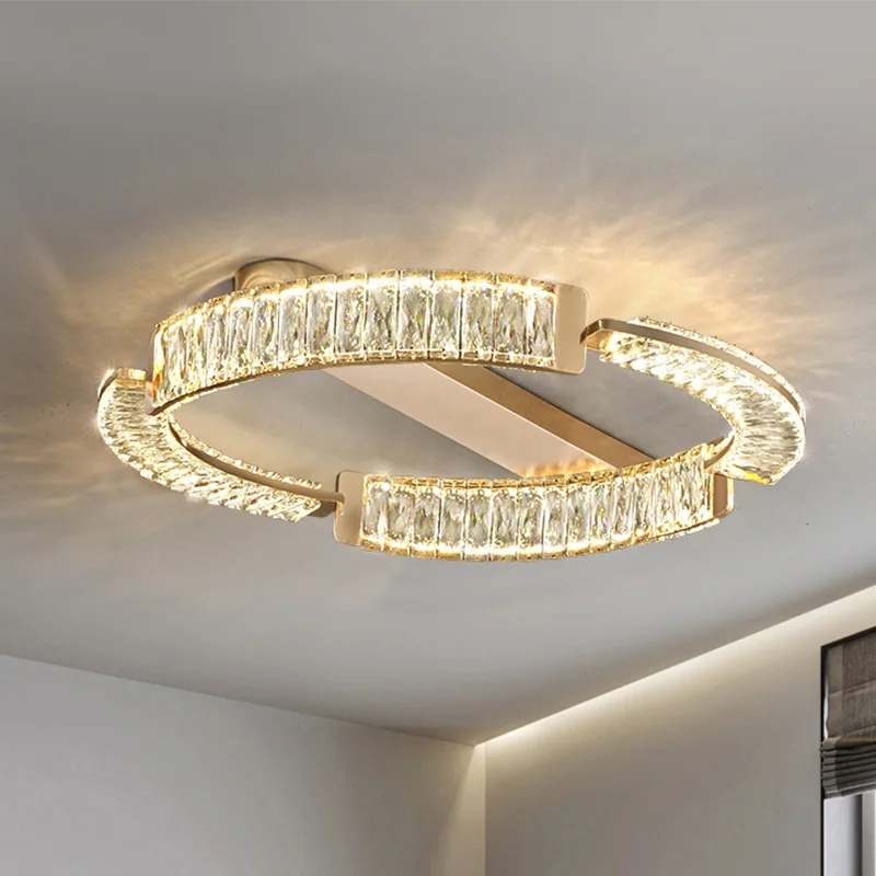 

Итальянский креативный и слегка роскошный постветровой Современный дизайнерский кольцевой потолочный светильник для гостиной спальни Кабинета главный Спальня Кристалл