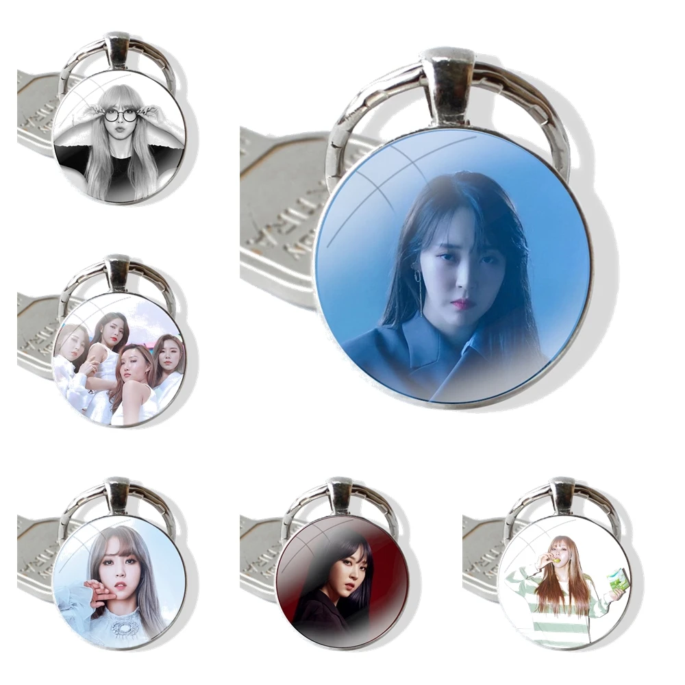

Glass Cabochon Keychain Pendant Car Key Chains Handmade Mamamoo moonbyul