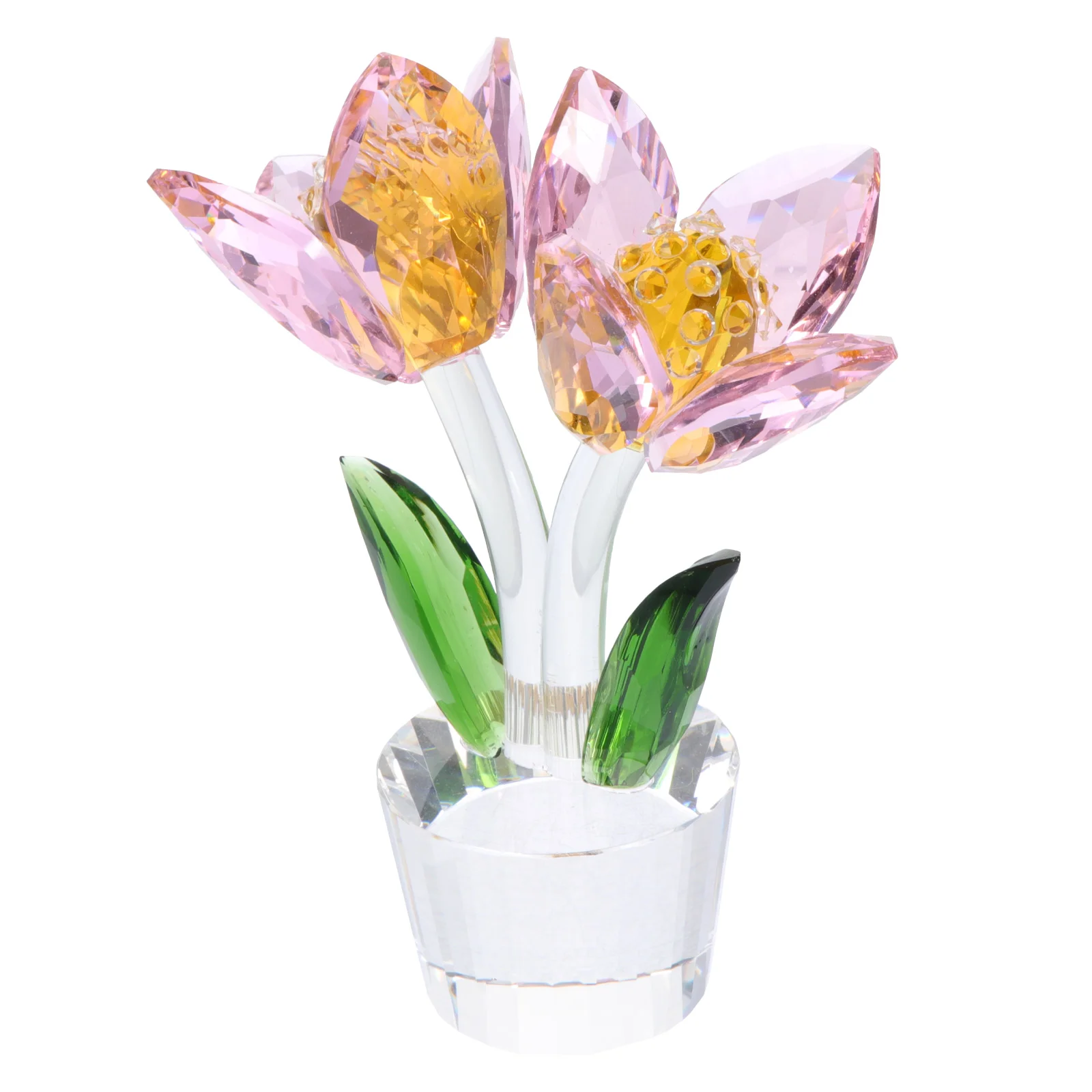 

Exquisite Crystal Craft Flower Decor Unique Crystal Flower Desktop Scene Decor