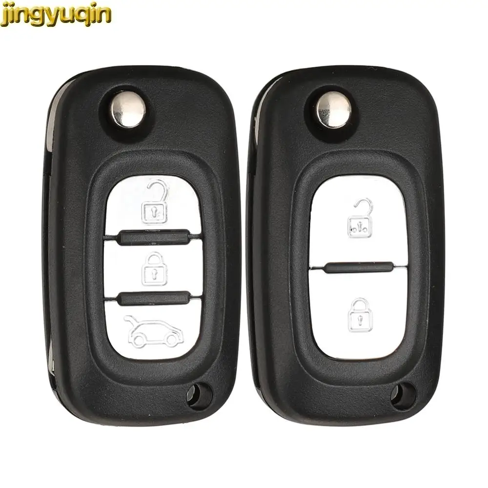 

Jingyuqin Flip Remote Car Key Fob Shell For Renault Clio 3 Megane 3 Laguna Kangoo Koleos Modus 2/3 Button VA2 Blade Without Logo