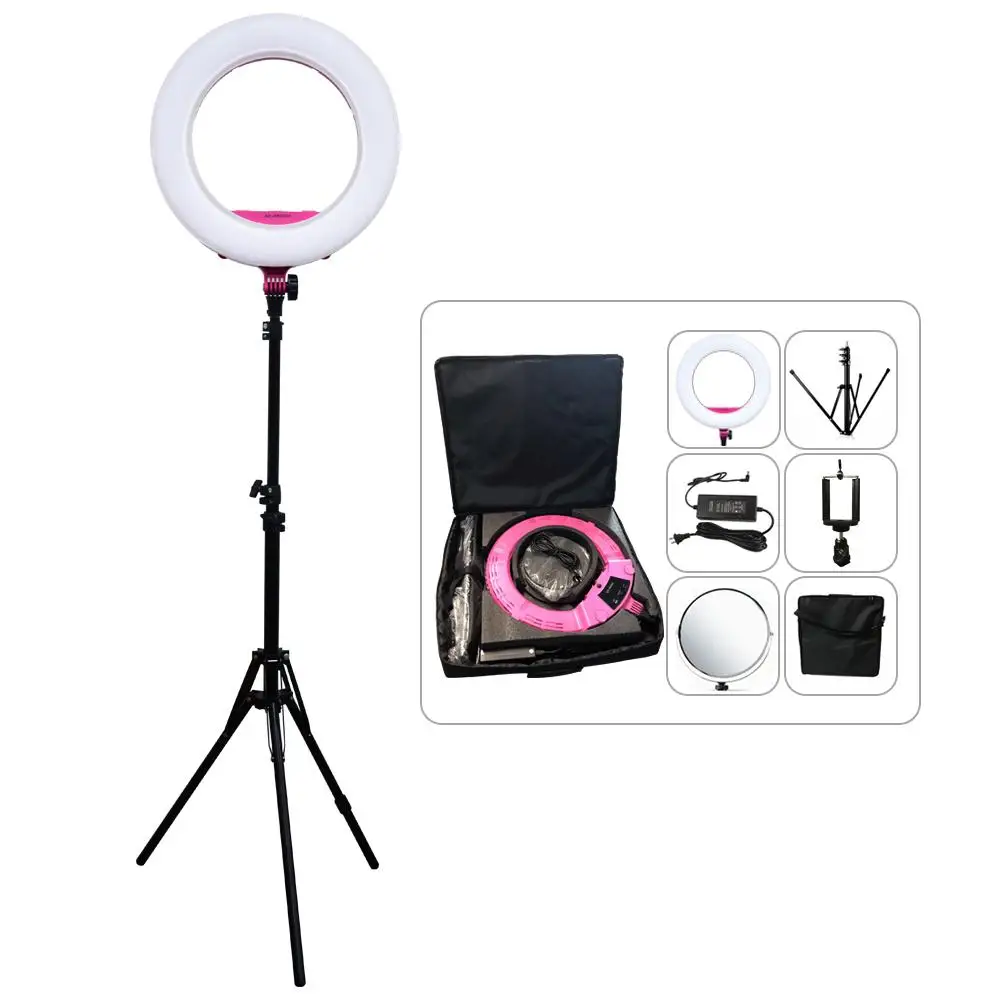 

Yidoblo AX-480SII 18'' Dimmable Warm & Cold Color LED Ring Light USB Charger Makeup Camera Phone Photography Video Lighting Kit