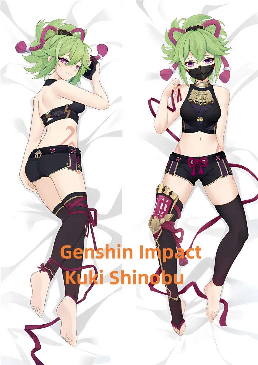 

Dakimakura Anime Pillow Case Genshin Impact Kuki Shinobu Double-sided Print Of Life-size Body Pillowcase Gifts Can be Customized