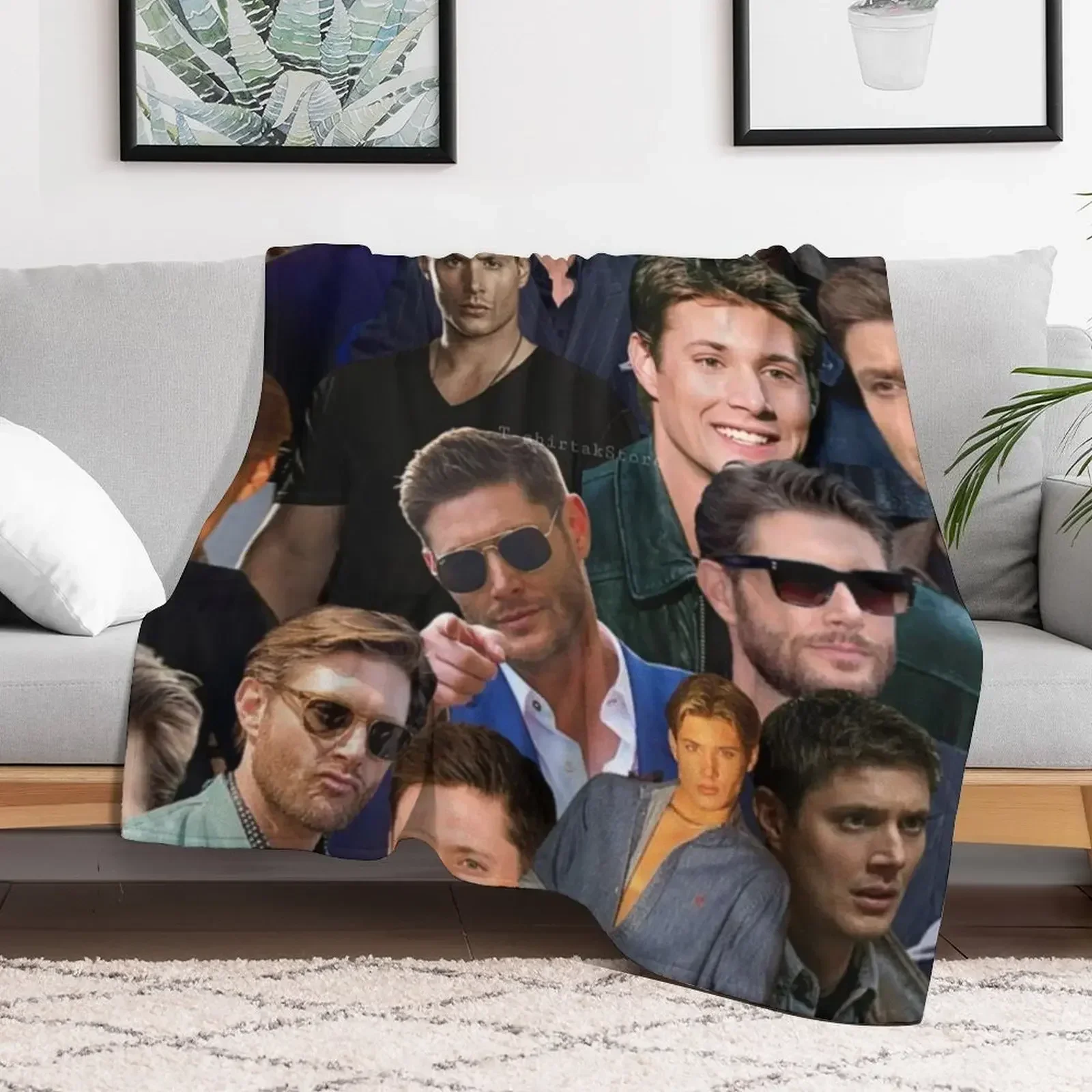 Jensen Ackles фотоколлаж пледы меховые изделия диванное одеяло одеяла
