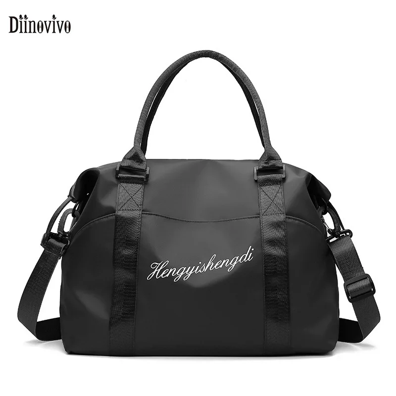 

Diinovivo Travel Bag Oxford Waterproof Sport Gym Yoga Bag Big Travel Duffle Handbag For Women Letter Shoulder Bags Tote WHDV2044
