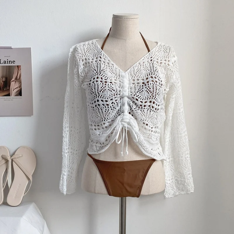 

Hepburn Holiday Punching string Crop Knot Cover-up