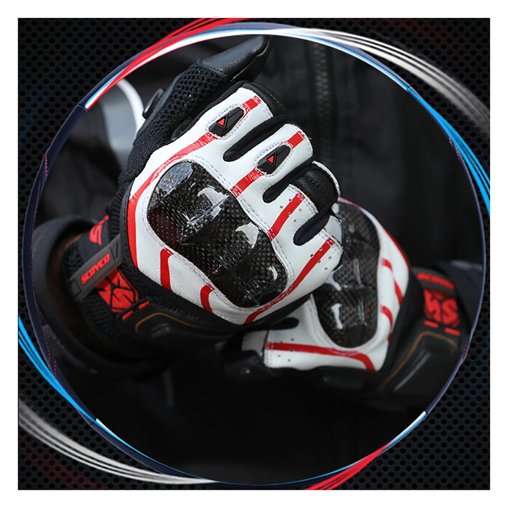 Летние Новые мотоциклетные перчатки SCOYCO мужские гоночные из углеродного волокна