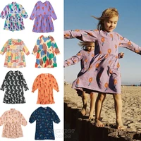 summer bobo kids clothes girl dress autumn and winter new fashion designer printed cotton baby long sleeve dress girls clothes