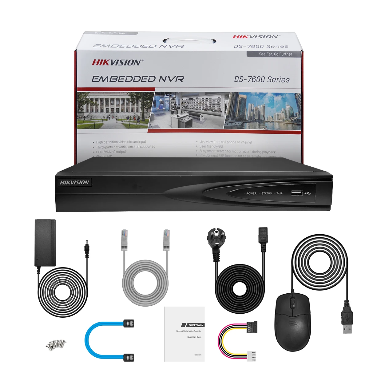 Сетевой видеорегистратор Hikvision DS-7604NI-Q14P DS-7608NI-Q18P 4K 48-канальный 48 PoE NVR 8MP H.265+ MD2.0 для систем безопасности и видеонаблюдения (art.: 3920dc0efe7a8) - 3920dc0efe7a8
