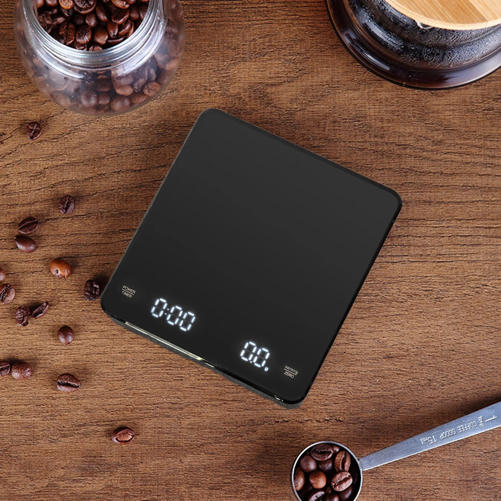 

Smart Coffee Weighing Scale High Precision Timer Electronic Scales Energy Saving LCD Screen with Backlight Coffee Accessories