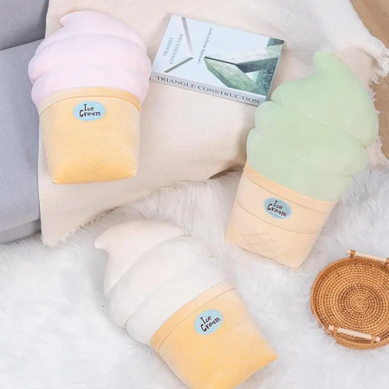 

Ice Cream Plush Pillow Stuffed Food Ice Cream Cone Shaped Kids Plushy Toys Toys Gifts For Boys & Girls Cute Doll Ornaments For