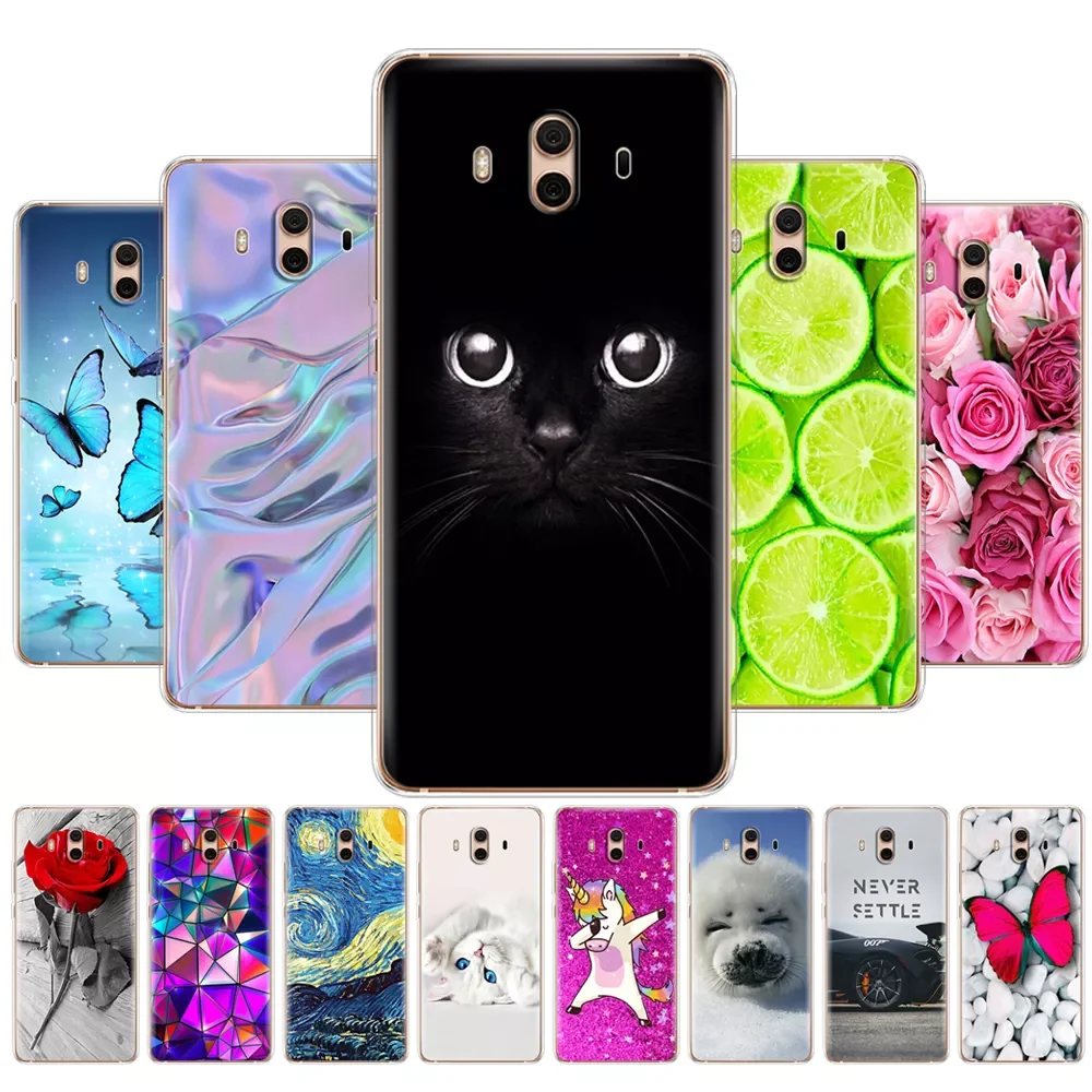 

soft TPU Case For Huawei Mate 10 lite Printing Drawing Silicone Phone Cases Cover For Huawei Mate 10 pro coque for mate 10 Cat