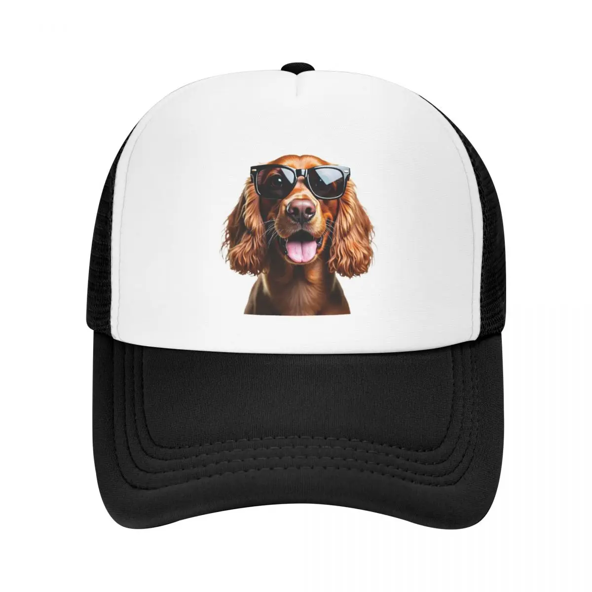Funny Cool Cocker Spaniel Wearing Sunglasses Cap Casual Mesh Baseball Caps Adjustable Hat Hip Hop Summer Unisex Hats |