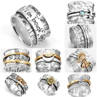 nonoyes vintage silver color spinner rings personality fashion women party popularity jewelry 2022 new women accessories