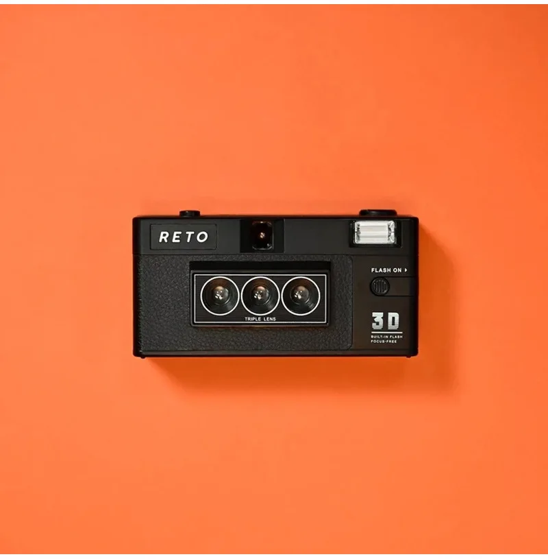 

RETO 3D Film Camera 135 Film Reto3d Stereoscopic Point-and-Shoot Camera with Flash Non-disposable Film Camera