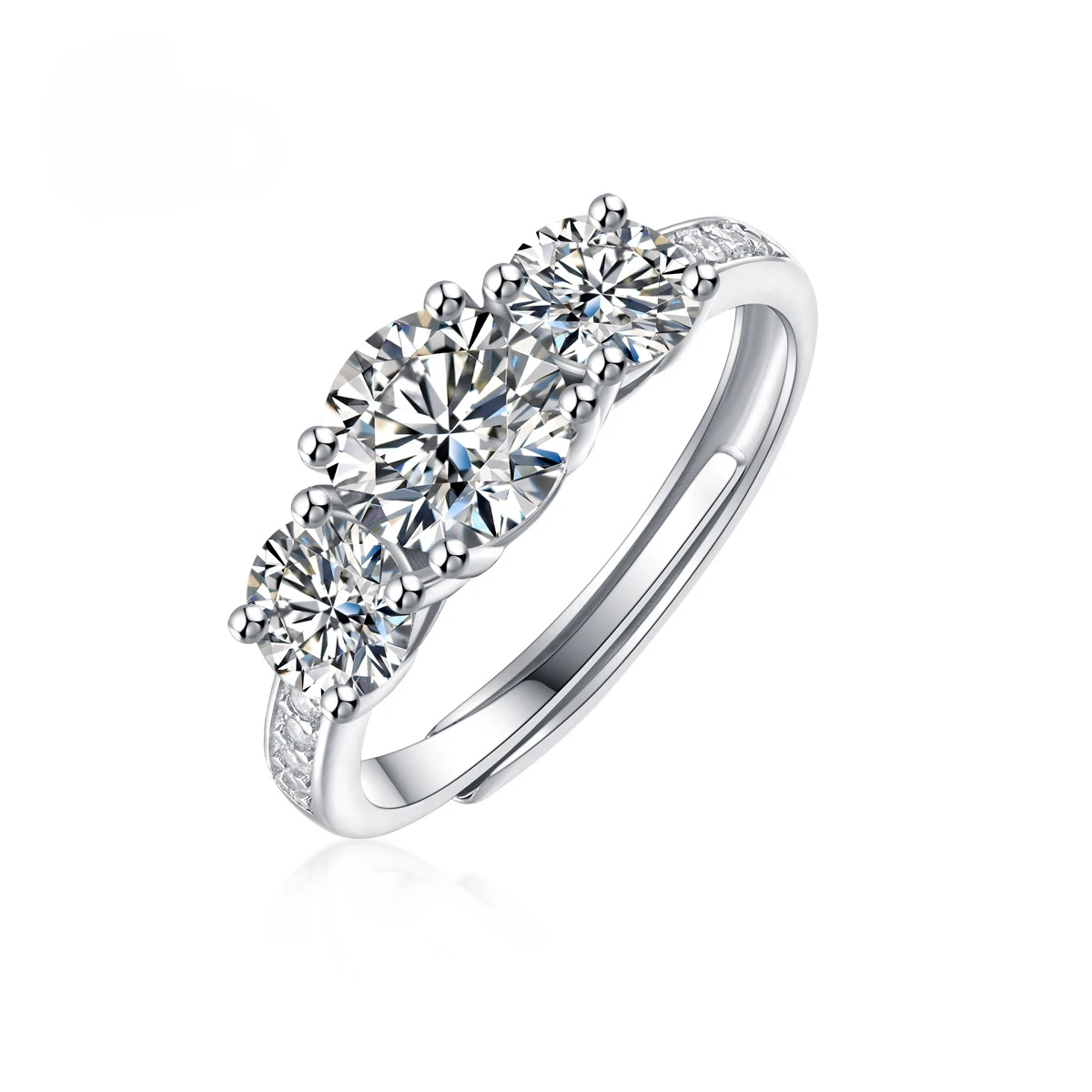 

YINFOXI 1 CT Moissanite Diamond Resizable Ring D Color EX Cut 925 Silver Engagement Rings Wedding Gift For Women