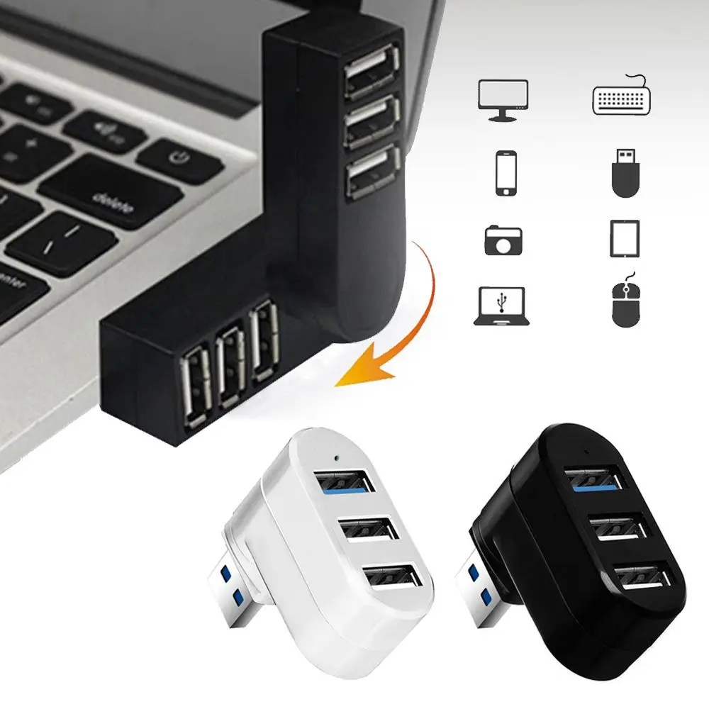 

PC Laptop High Speed Data Transfer Mini Splitter Box USB 3.0 Hub Adapter 3 Ports