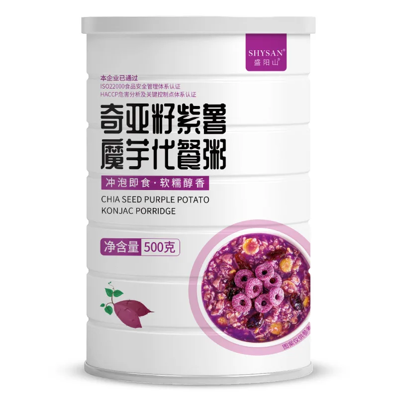 

China Qiya seed purple potato konjac substitute porridge 500g/can No Teapot
