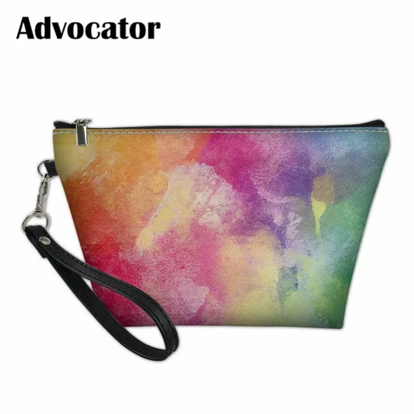 

ADVOCATOR Rainbow Colorful Pattern Cosmetic Cases Toiletry Bag Women Makeup Pouch Travel Organizer Cosmetiquero Mujer Handbag