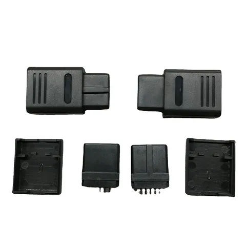 300 компл. для NGC SNES N64 SFC 12-контактный разъем мультивыхода, штекер кабеля, интерфейс для ремонта AV с черной пластиковой крышкой