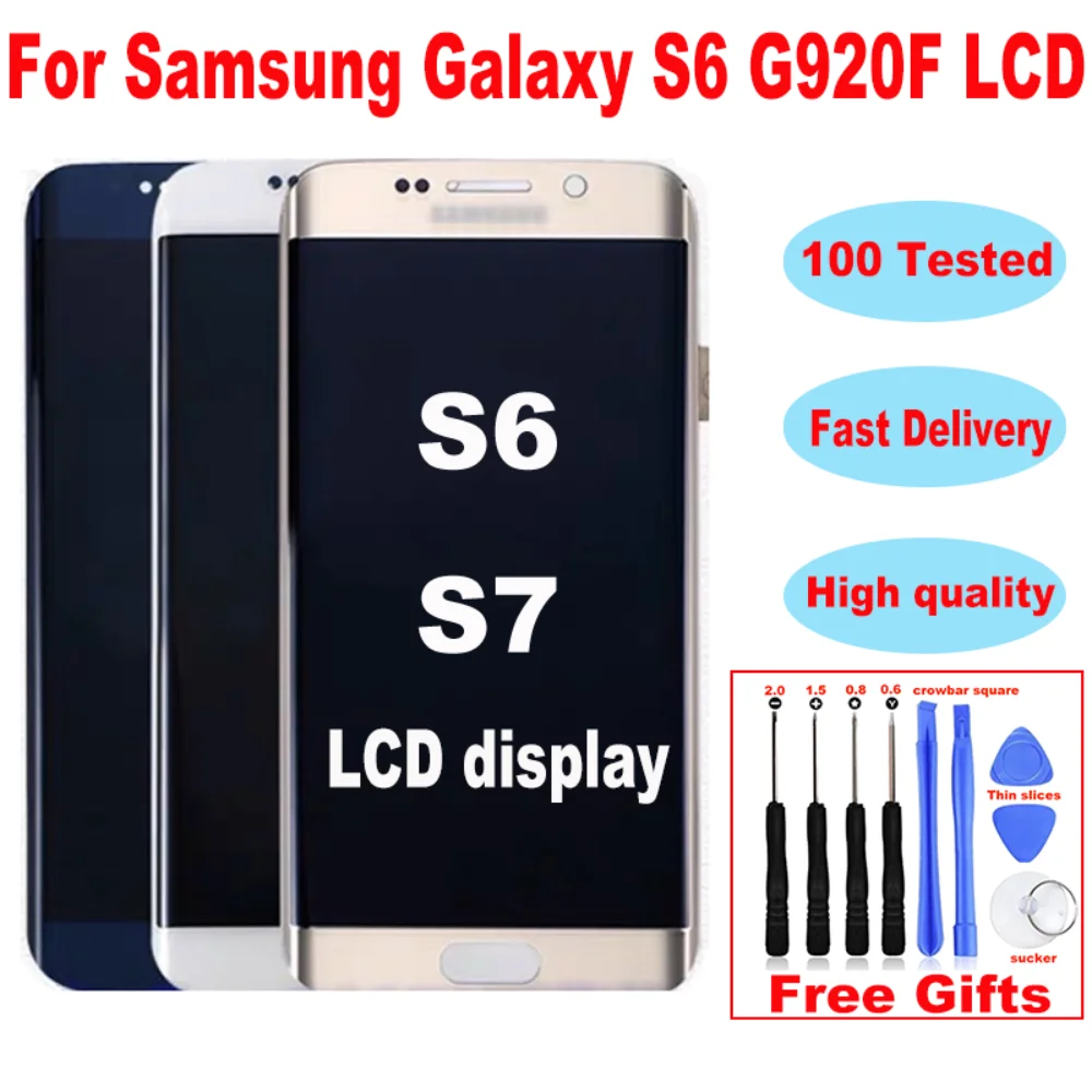 Оригинальный дисплей для SAMSUNG GALAXY S6 SM-G920F G920, сменный ЖК-дисплей в сборе для SAMSUNG S7 SM-G930F G930