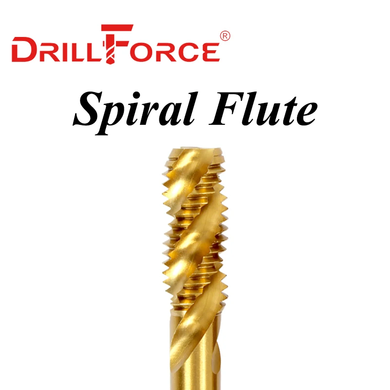 

Drillforce кобальтовые фрезы, спиральные заостренные флейты, метрические M2-M30, станок с титановым покрытием для нержавеющей стали