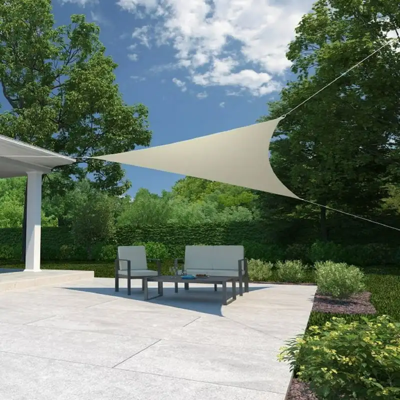 

to Hang Outdoor Sun Shade Sail Triangle 90% UV Block Protection for Backyard, Garden, Patio, Playground, 16'5 Hand Cable holder