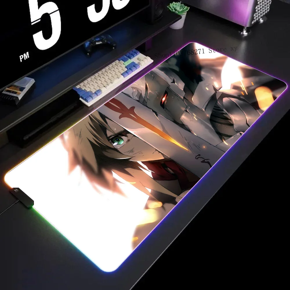 Коврик для мыши Mordred Fate Grand Order XXL RGB игровые коврики HD черные аксессуары геймеров