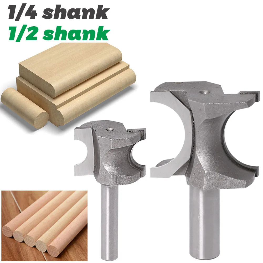 

1PC 1/4" 6.35MM 1/2" 12.7MM Shank Milling Cutter Wood Carving Half Round Side Cutter Bit Router Bit Router Bit Woodworking Bits