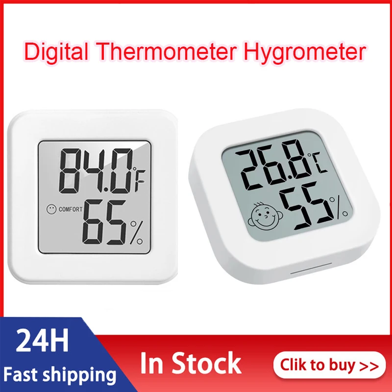 

Цифровой термометр-гигрометр с ЖК-дисплеем, датчик температуры и влажности, Метеостанция для дома, детской комнаты, комнатные измерительны...