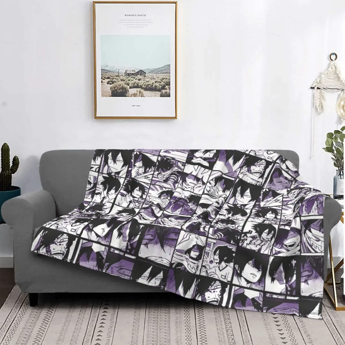 

My Hero Academia Dabi Collage Blankets Fleece Winter Anime Plaid Breathable Soft Throw Blanket for Sofa Couch Bedding Throws