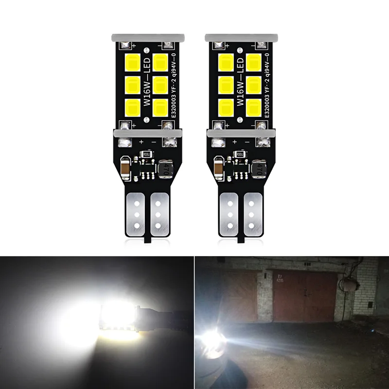 

2PCS T15 W16W LED Canbus No Error Bulbs 2835 SMD Backup Reverse Light 921 912 Bulb Car Reversing Lamp Xenon 6000K White