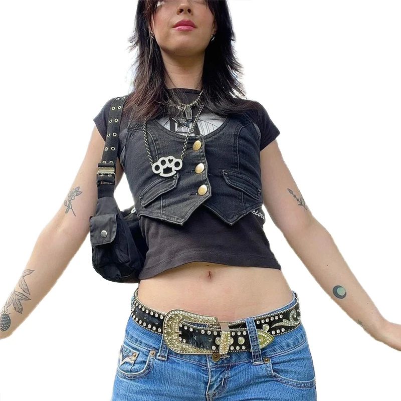 Женский джинсовый жилет без рукавов летний эластичный в Корейском стиле ретро