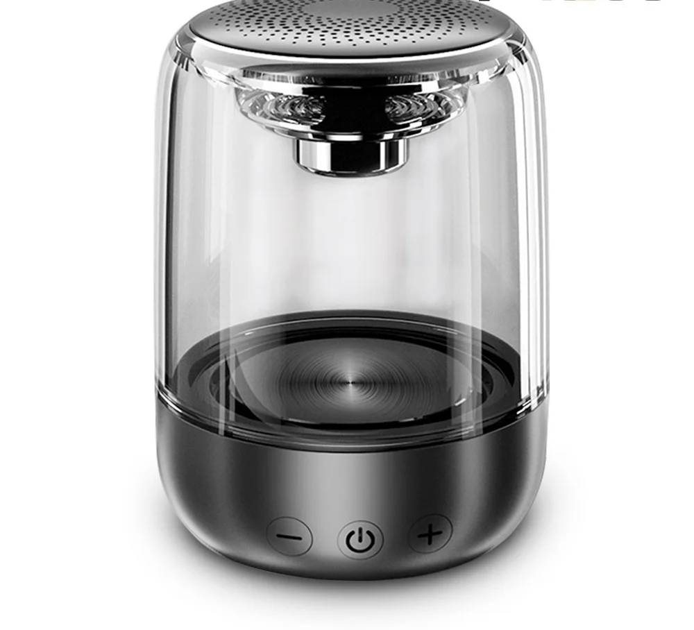 

2022New True Wireless Stereo Speaker with Transparent Design, Breathing LED Light, TWS Bluetooth 5.0, TF Card & AUX Audio