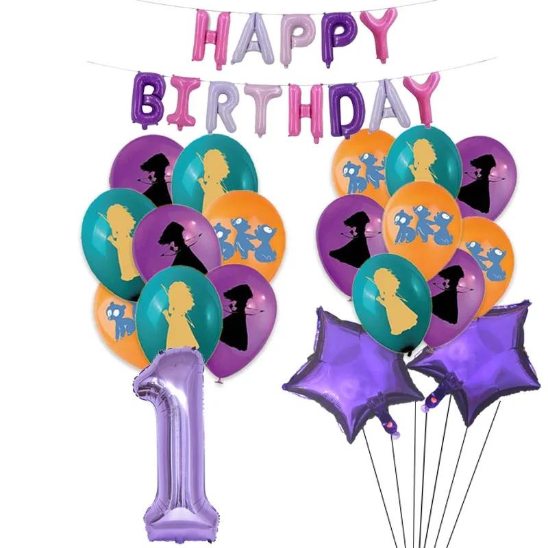 

Brave Latex Balloon Merida Birthday Party Decoration Purple Gold Number Foil Ballon Supplies Baby Shower Girl Gift Helium Globos