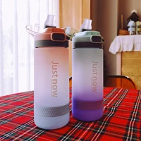 500ml600ml new fashion water bottle with straw eco friendly bpa free portable outdoor sport cute drinking plastic bottles