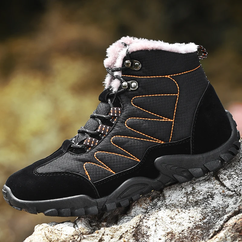 

New Style Snow Boots for Men In Winter Plush Thick Thermal Shoes Outdoor High Top Men's Waterproof Cotton Shoes Anti-skid Boots