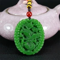 natural green hand carved zodiac dragon jade pendant fashion boutique jewelry men and women necklace gift