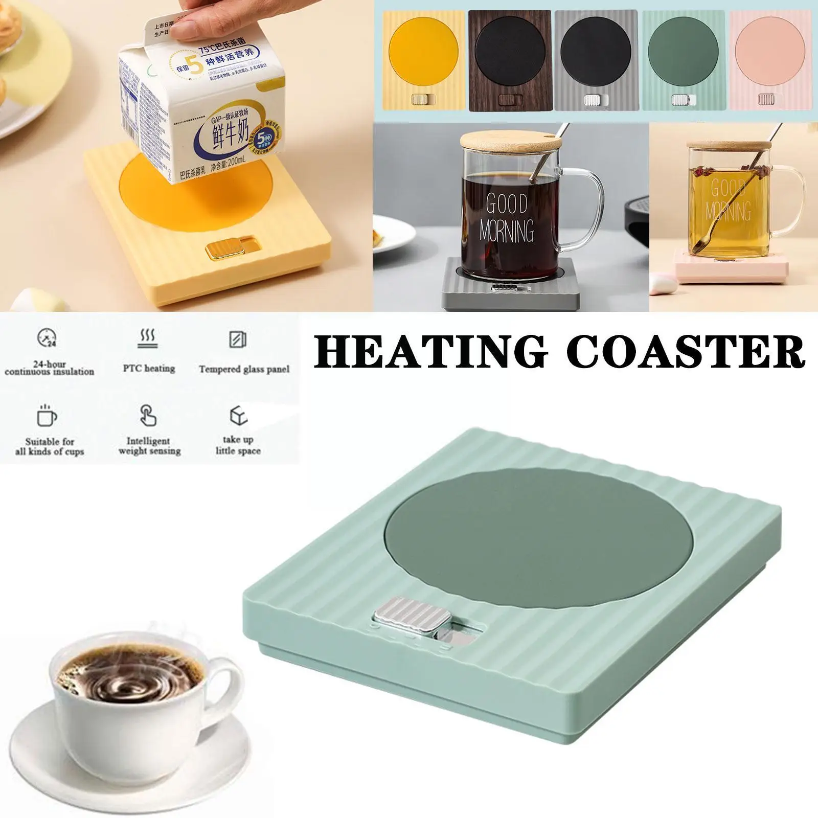 

Mug Heater Coffee Mug Cup Warmer Milk Tea Water Heating Heater Constant Hot Temperature Accessories Kitchen Mat Pad Cup Coa O4k8