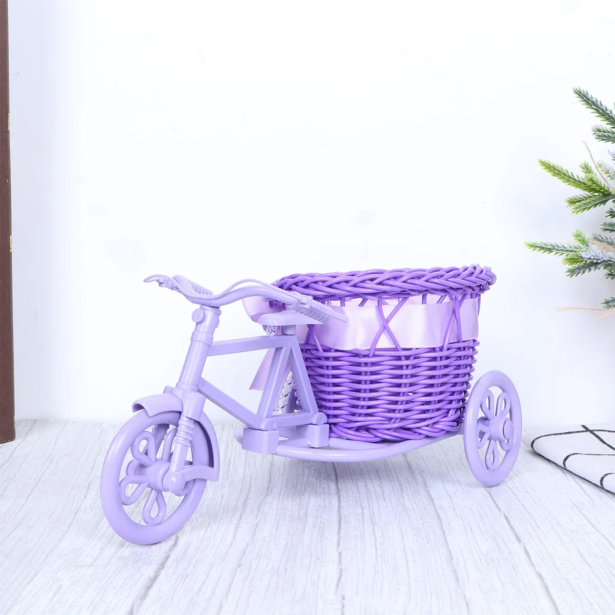 

1PC Flower Basket Knick Knacks Home Decor for Shelves Flower Decor Bike Shaped Flower Basket Gardeniron Vase