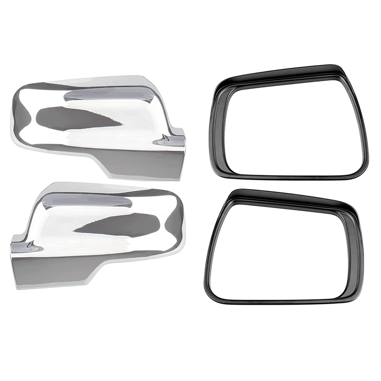 

Rearview Mirror Cover for Dodge Ram 1500 2021 2020 2019 Rear View Mirror Rain Eyebrow Guard Car Accessories Silver+Black
