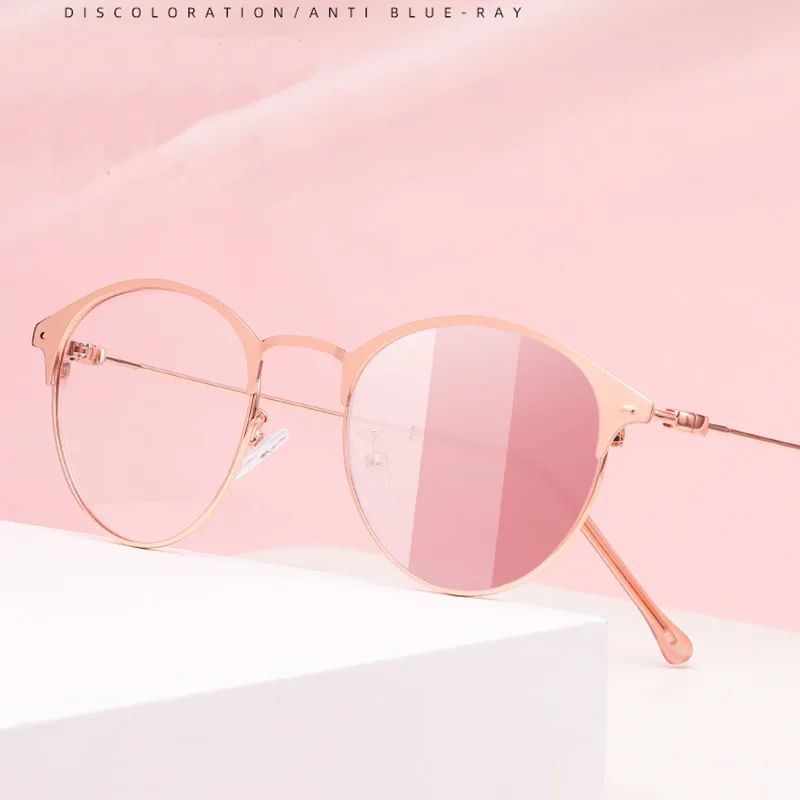 Оправа для компьютерных очков Feishini женские металлические очки фотохромные с