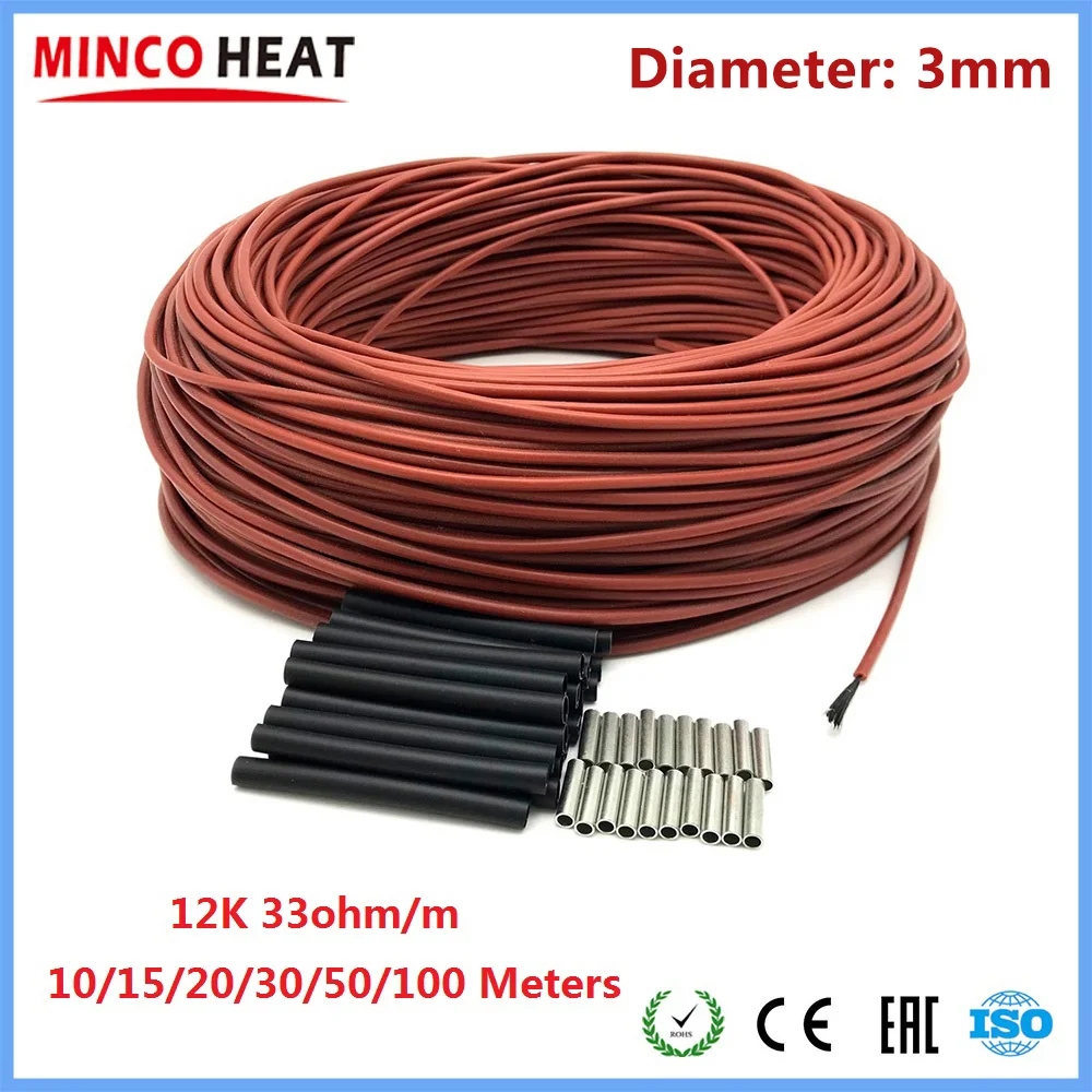 

Инфракрасный нагревательный кабель MINCO HEAT 10/20/50/100 м 12К 33 Ом/м