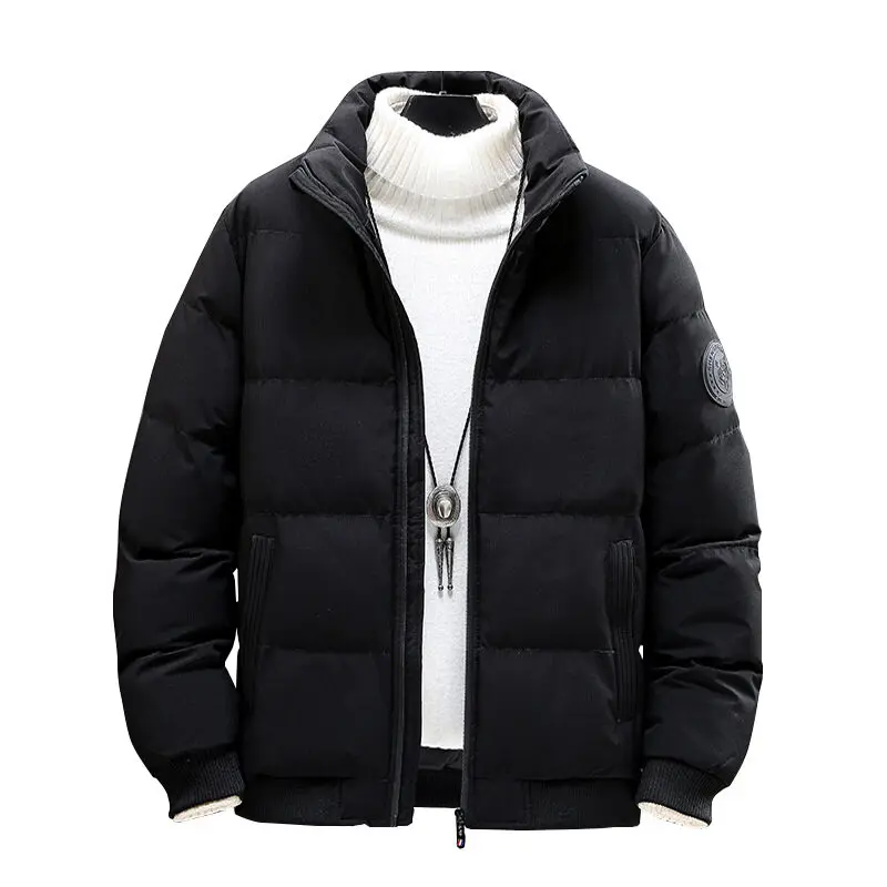 Cotton coat men's new winter thickened coat cotton jacket fashion brand autumn and winter hooded short work clothes bread down c