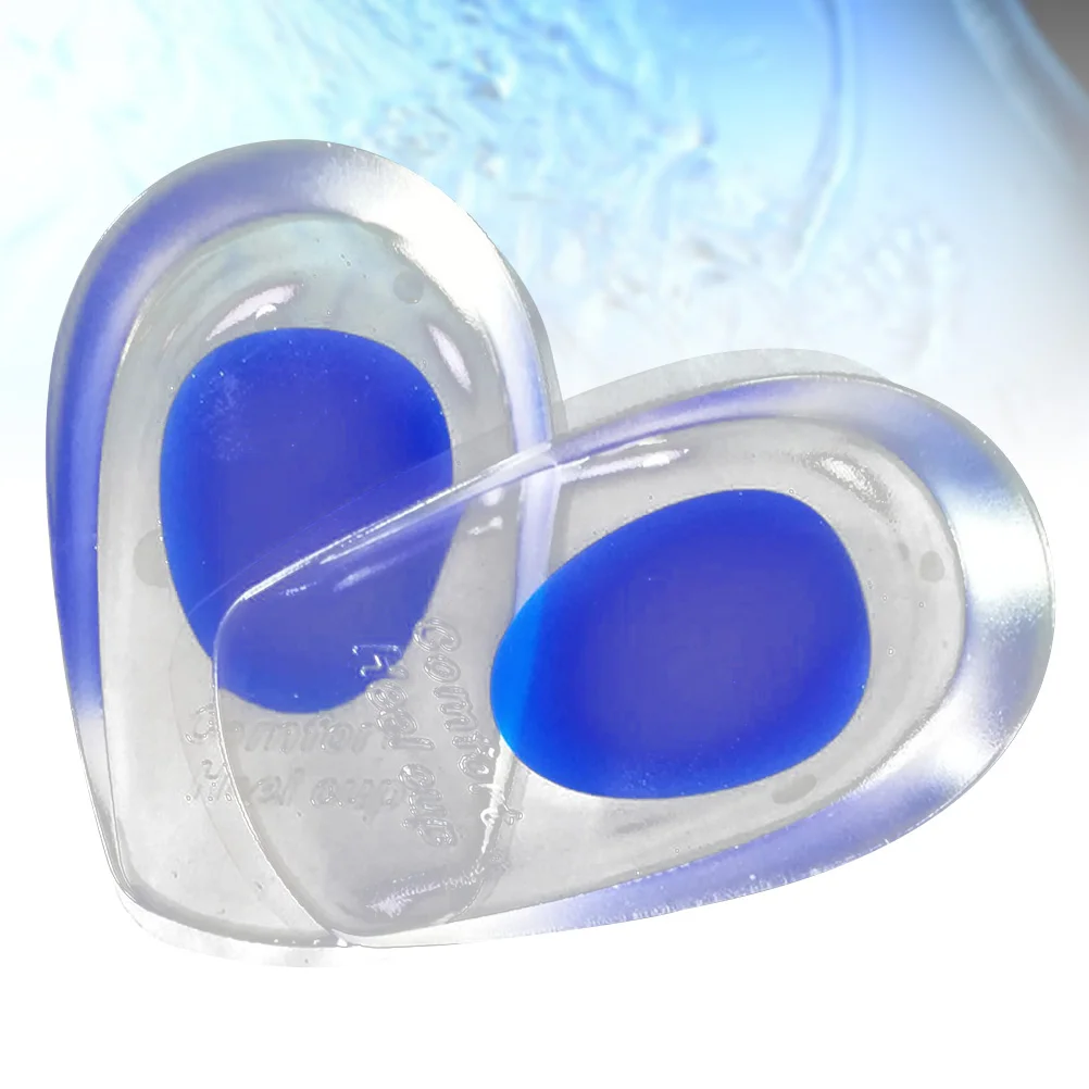 

1 Pair Comfortable Silicone Gel Heel Pain Relief Cups Shoe Pads Insoles Inserts (Small Blue)