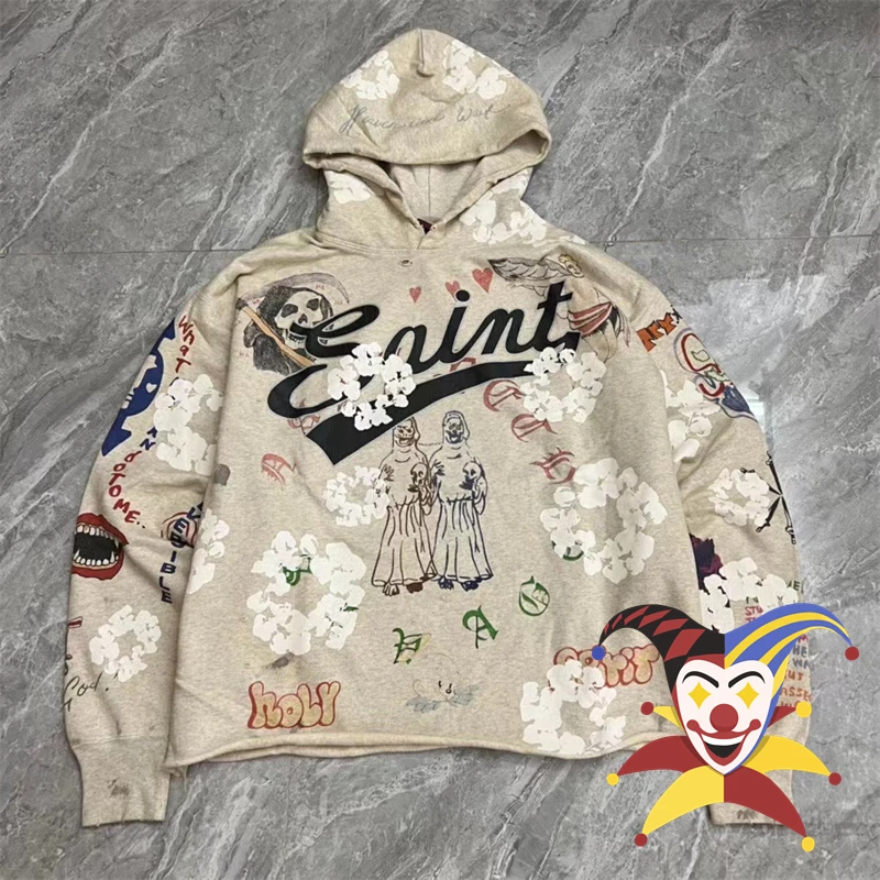 

Вареная винтажная толстовка с капюшоном в стиле Сент-Майкла для мужчин и женщин, лучшее качество 1:1