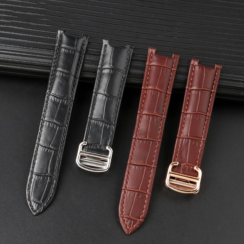 Фото Ремешок из коровьей кожи для Cartier Pasha Special Notch, ремешок для часов для мужчин и женщин, воловья кожа 20x12 мм, 18x10 мм, браслет, шатун №4