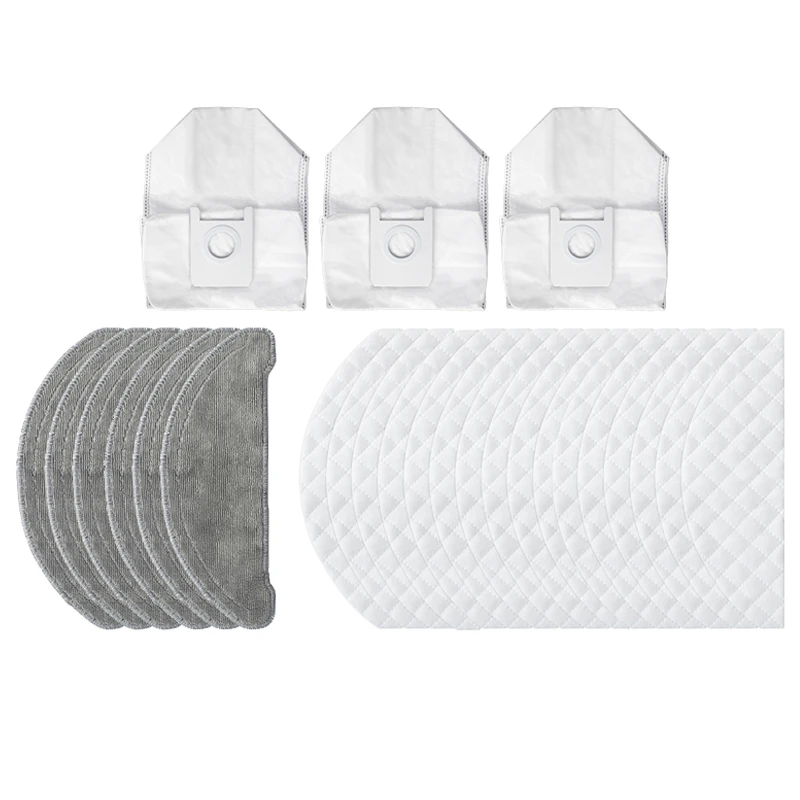 

24Pcs Disposable Wipes Dust Bags Recyclable Mops Cloths Parts Accessories for ROIDMI EVE Plus Robot Cleaner Sweeper