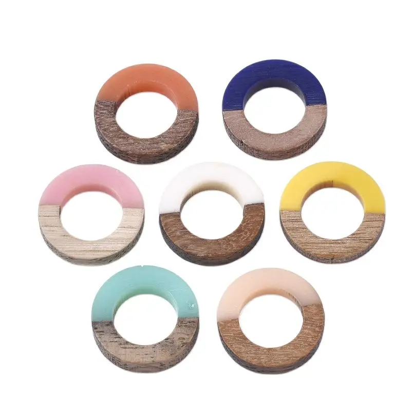 Pandahall 50 шт. 18x4 мм полимерные и деревянные соединительные кольца для изготовления ювелирных изделий соединительные аксессуары поставки смешанных цветов F80