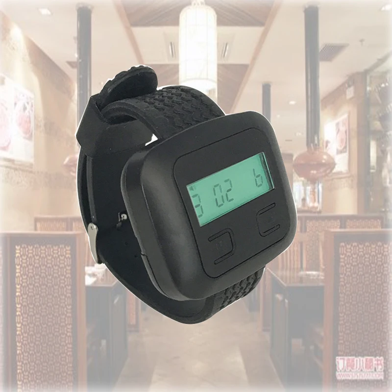 

Wireless Paging System Waiter Call Wristwatch Pager Receiver Frequency 433.92MHz & Professional Design Buttons For Restaurant